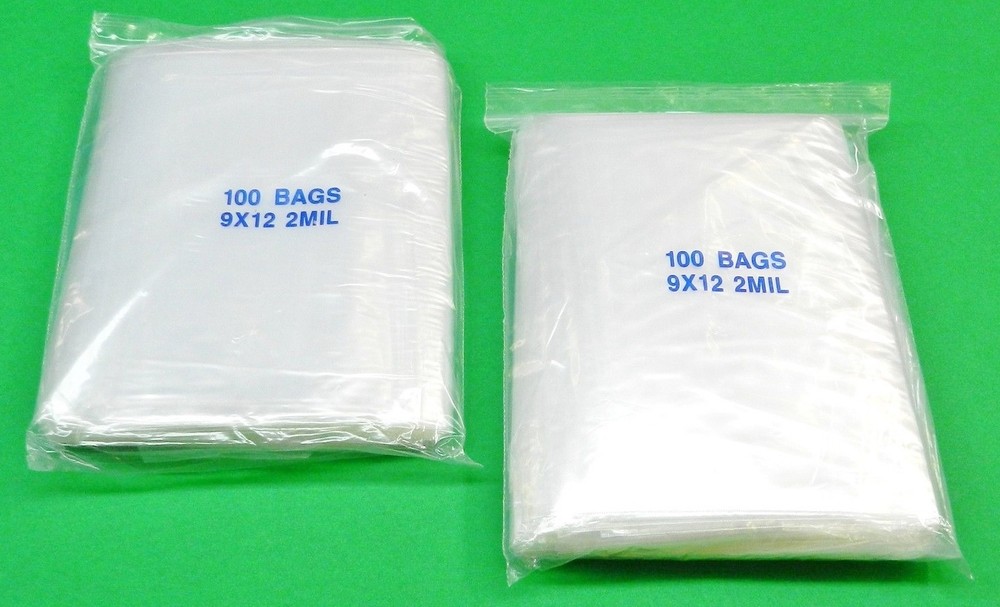 200 Reloc Zippit Bags 9″ x12″ Clear 2 mil Reclosable Squeeze Slide Top Lock Bag