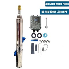 3″ DC 48V Solar Pump Submersible Pump Bore 500W Deep Well Pump + MPPT Controller