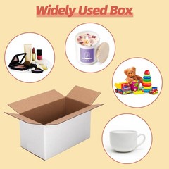 25 Packs Small Shipping Boxes 7x4x4 Inches, White Corrugated Cardboard Box fo…
