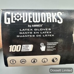 Gloveworks Ammex White Latex Gloves Small 4 Mil Powder Free 10 Boxes 1000