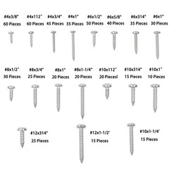550Pcs 304 Stainless Steel Wood Screws Assortment Kit Phillips #4 #6 #8 #10 #12