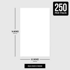 8.5 x 14″ White Cardstock Paper, 65lb Cover (176gsm), Legal Size, 250 Sheets