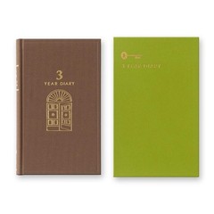 DESIGNPHIL 3 Year Consecutive Door Diary Brown Hardcover Journal 12395006