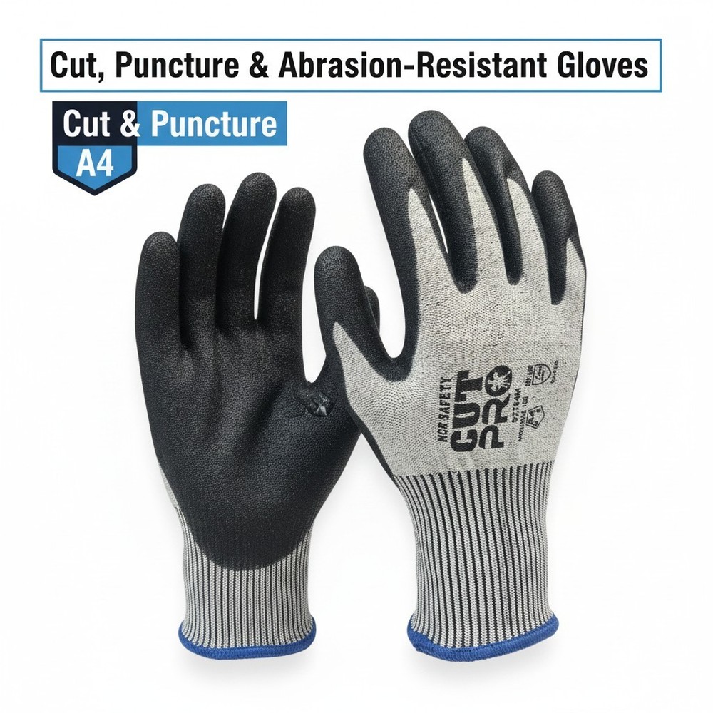 Cut, Puncture & Abrasion-Resistant Gloves, Cut & Puncture A4, 12 Pairs
