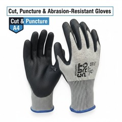 Cut, Puncture & Abrasion-Resistant Gloves, Cut & Puncture A4, 12 Pairs