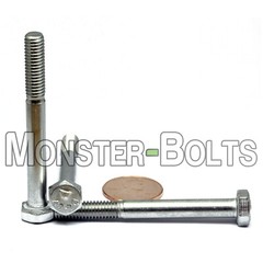 M6-1.0 x 55mm – Qty 10 – DIN 931 Hex Cap Bolt / Screw – Stainless Steel A2 (PT)