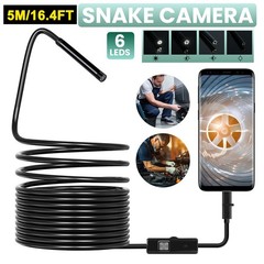 Endoscope Camera with Light, 1920P HD Borescope Camera with 6 LED Lights 16.4ft