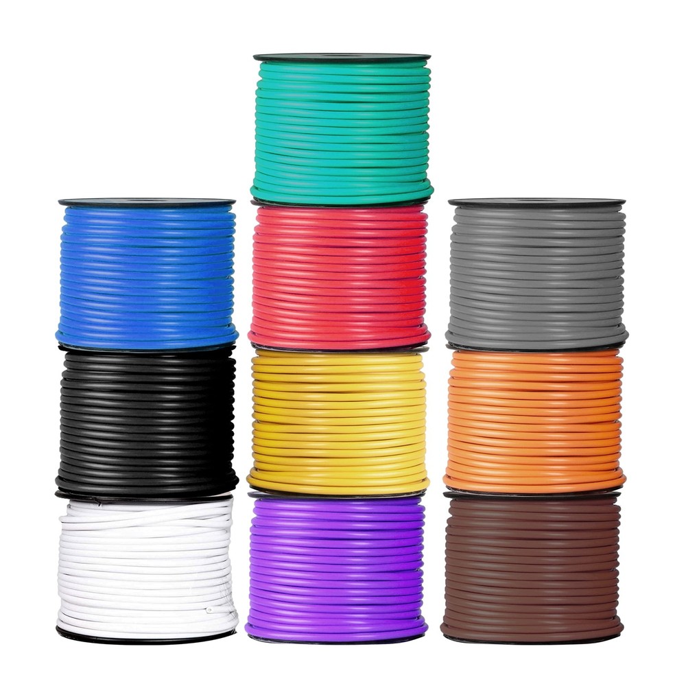 Lonestar 18 Gauge Primary Automotive Wire – 10 Roll Multicolored Assortment P…