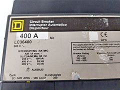 Square D 400 Amp I-Line Circuit Breaker 600 VAC 3 Pole LC36400