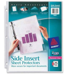 Avery 76001 Diamond Clear Side Insert Sheet Protectors, (Lot of 2) 25 Protectors