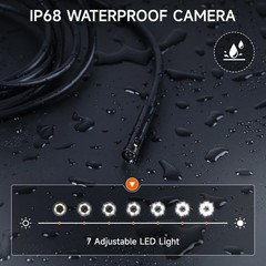 Oiiwak 8.5mm Industrial Endoscope Camera For Cars 1080P 4.3″ IPS IP68 Waterproof
