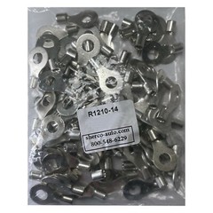 (100) Non-Insulated 12-10 Gauge 1/4″ Ring Terminal Uninsulated Wire Connector