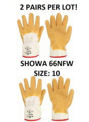 2 PAIRS – SHOWA Nitty Gritty General Purpose Work Gloves 66NFW-10 Size LARGE XL