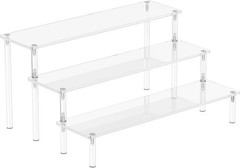 Acrylic Display Risers, 3 Tier Perfume Organizer Stand 11.8 x 8.5 x 5.9 inches