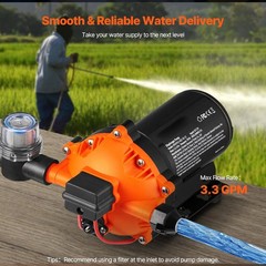 VEVOR 110V Water Pressure Diaphragm Pump Self-Priming Pump 45 PSI 3.3GPM Boat RV