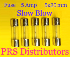 Fuse 5A 250V 5X20mm SLOW BLOW Glass Fuse 5 Amp 250 Volt 5 pieces USA SELLER