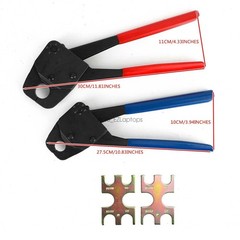 Plumbing PEX Crimping Tool Set 1/2″ 3/4″ Crimper With Angle Gauge Combo