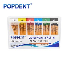 POPDENT Dental Endo Gutta Percha Points Root Canal Taper .02/.04/.06 #15-#40