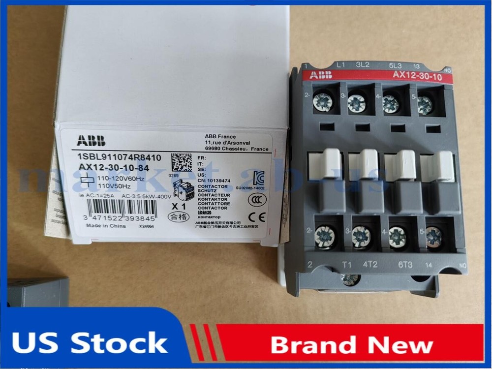 NEW ABB Contactor AX12-30-10-84 AC 110V 50/60Hz AX12-30-10 US Free TAX