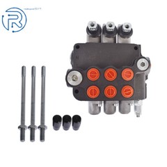 3 Spool 21 GPM Hydraulic Monoblock Double Acting Control Valve SAE Ports NEW
