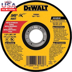 DEWALT 4 1/2 Cut off Wheel, Angle Grinder Cutting Disc, 5 Pack, Aluminum Oxide A