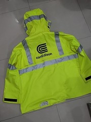 RARE Vintage Con Edison NYC New York Lineman Raincoat Safety Jacket USA MADE