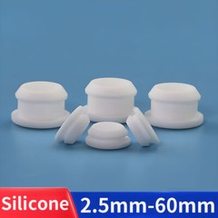White Snap-On Hole Plug Silicone Rubber Blanking Seal Bung Pipe Tube 2.5mm-60mm