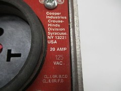CROUSE HINDS ENR21201 EXPLOSION PROOF RECEPTACLE UNMP