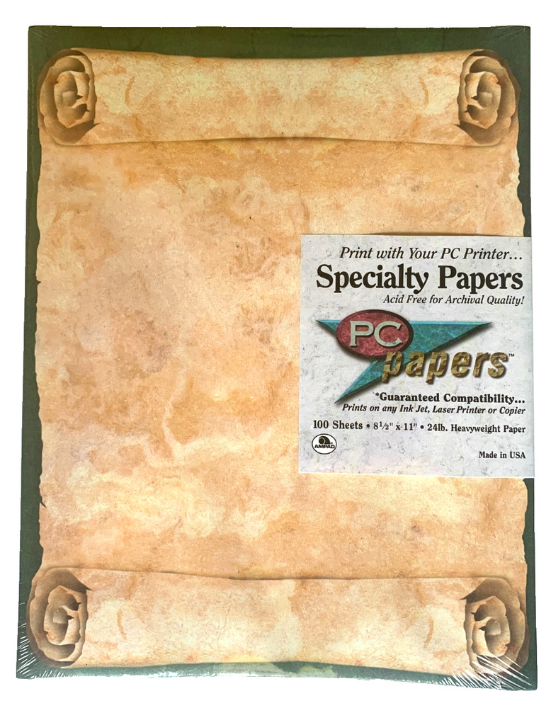 Ampad SCROLL DESIGN Specialty Papers 100 Sheets 8.5 x 11 Acid Free Heavyweight