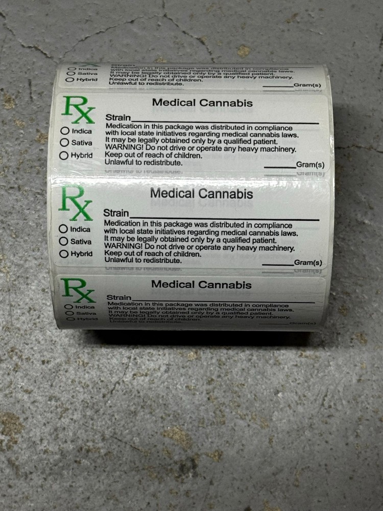 RX Labels 3″ x 1″ (76 mm x 25.4 mm) Self-Adhesive-All States Compliant
