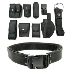 Tactical Nylon police Security Guard Duty Belt Utility Kit System w/ Pouch USA