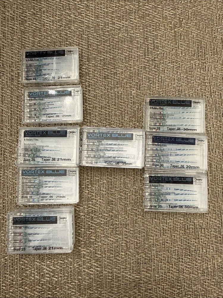 Dentsply Tulsa Dental Vortex Blue .06 Taper rotary files 6/pk all sizes