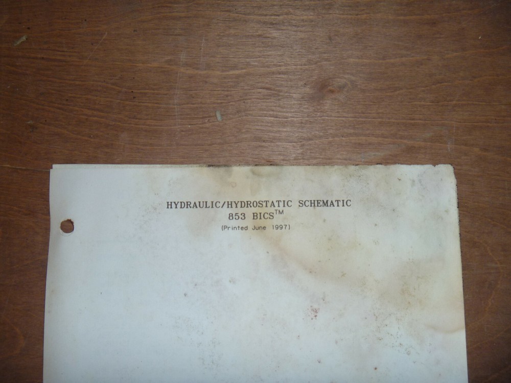 Bobcat 853 BICS Skid Steer Hydraulic Hydrostatic Schematic Diagram Manual