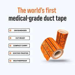 Duct-Aid 10ft Medical Duct Tape First Aid Field Repair 288 Bandage Templates EDC