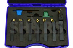 SHARS 7PCS 3/8″ INDEXABLE TURNING THREADING LATHE TOOL + INSERT + Certificate S]
