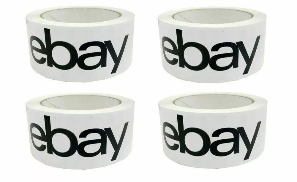 4 Rolls eBay Branded Packing Tape Black Packaging Shipping Tape 2×75 Yard