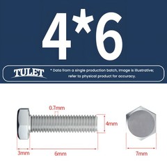 M4 Hex Cap Bolts / Screws, A2 Stainless Steel, 0.70 Coarse DIN 933 Tap 18-8