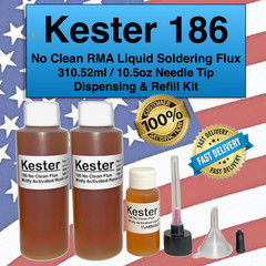 310.52ml / 10.5oz KESTER 186 RMA NO CLEAN LIQUID FLUX NEEDLE TIP DISPENSING KIT