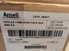 (144) Pair Ansell HyFlex 11-600 Size 6 (X-small) Gloves