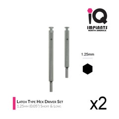 IQ USA Hex Driver Latch Type for Low Speed, 1.25mm (0.05″) Short & Long (2-Pack)