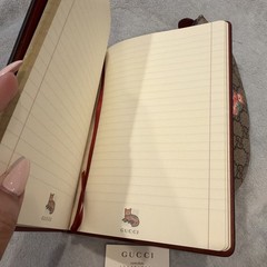 Gucci GG Supreme Monogram Notebook with Illustrated Cat & Pencil Case!