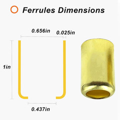 50PCS 7328 Hose Ferrules Brass Fitting, 0.656In ID X 1In Long Repair Ferrules fo