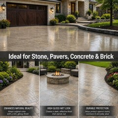 Wet Look Natural Stone Sealer – 4oz Gloss Protection for Interior & Exterior