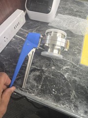 Butterfly Valve with Blue Trigger Handle Stainless Steel 304 Tri Clamp Clover