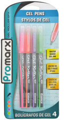 Promarx Gel Roller EFX Pens Pack of 4 ~ Pink Orange Purple Green