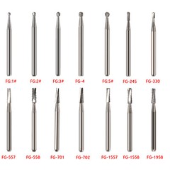 10pcs/pk Dental Carbide Burs for High Speed Handpiece Pear Bur 19mm FG Shank