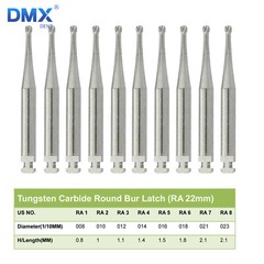 Round Carbide Burs for Slow Speed Latch RA (Choose Your Size & Qty) 22mm 26mm A