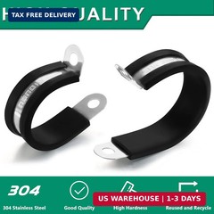 OURU 1/2-Inch Stainless Steel Rubber Coated Pipe & Wire Clamps (30pcs, Black, 13