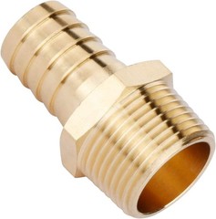 2pcs Brass Hose Barb Fitting, 3/4″ Barb x 3/4″ NPT Male, Adapter, NPT Male to…