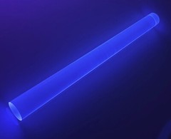 CLEAR BLUE FLUORESCENT ACRYLIC PLEXIGLASS LUCITE ROD 1” DIAMETER 12” INCH LONG